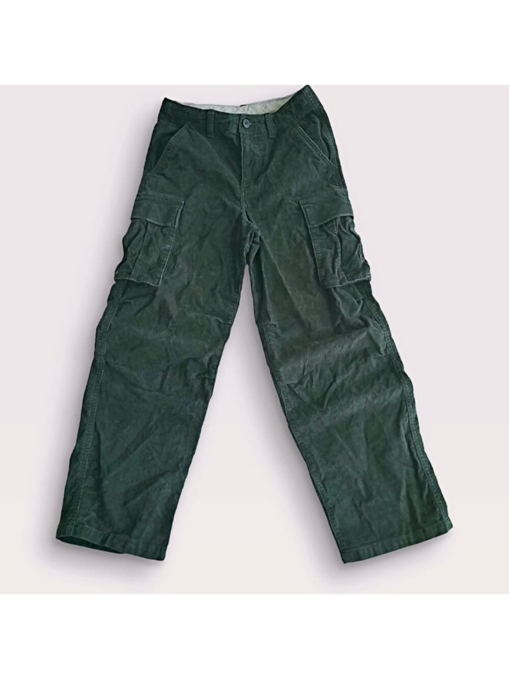 Gap Kids Vintage Green Corduroy Cargo Wide Leg Kids Pants Retro Utility (14)